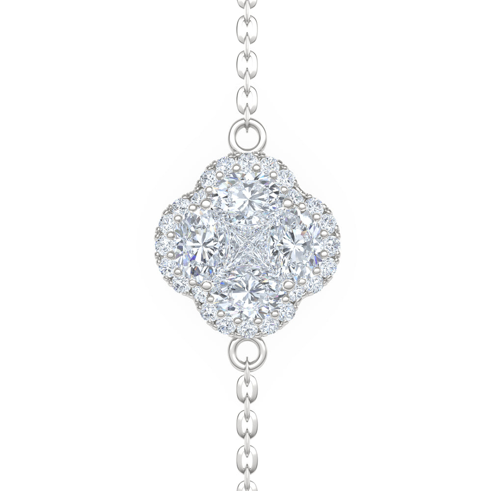 Alegria 0.91ct Lab Diamond Halo Bracelet in 9K White Gold