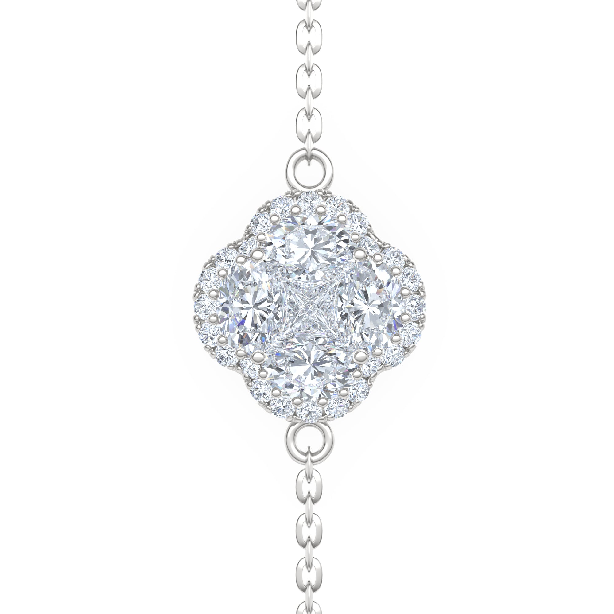 Alegria 0.91ct Lab Diamond Halo Bracelet in 9K White Gold