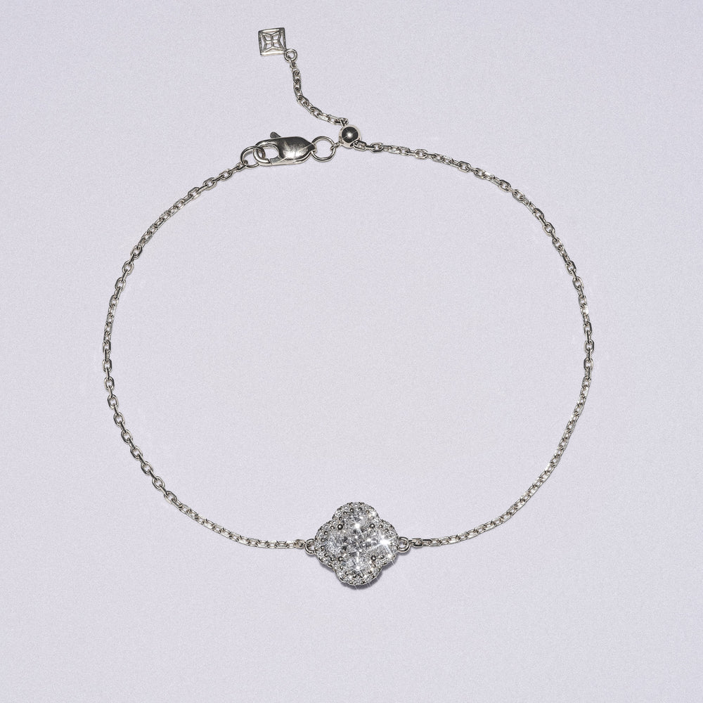 Alegria 0.91ct Lab Diamond Halo Bracelet in 9K White Gold