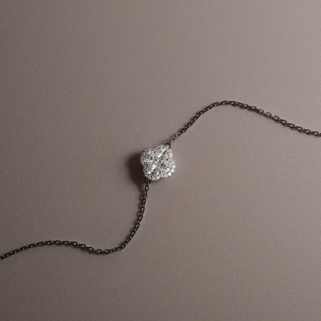 Alegria 0.91ct Lab Diamond Halo Bracelet in 9K White Gold