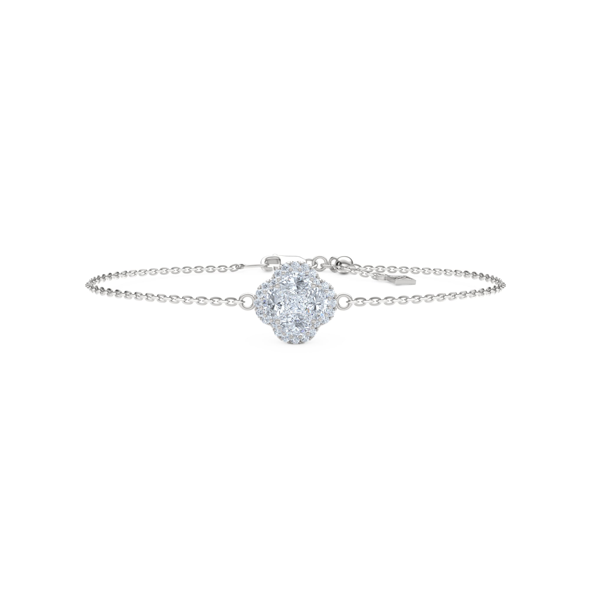 Alegria 0.91ct Lab Diamond Halo Bracelet in 9K White Gold