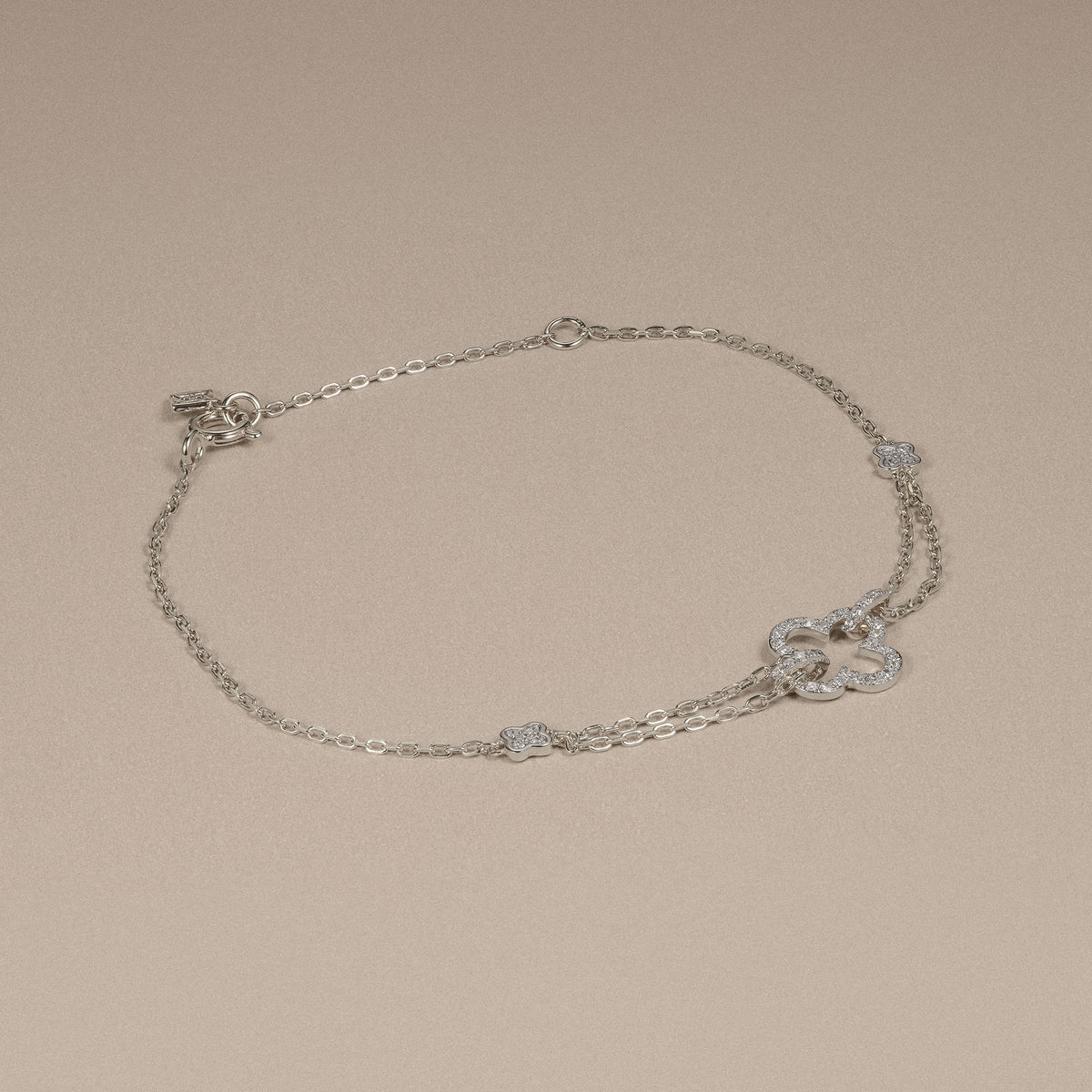 Stellato 0.14ct Lab Diamond Clover Bracelet in Sterling Silver