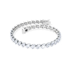LUXE 8.00ct Lab Diamond Tennis Bracelet with IGI Certified Pear-Cut Diamonds in 18K White Gold