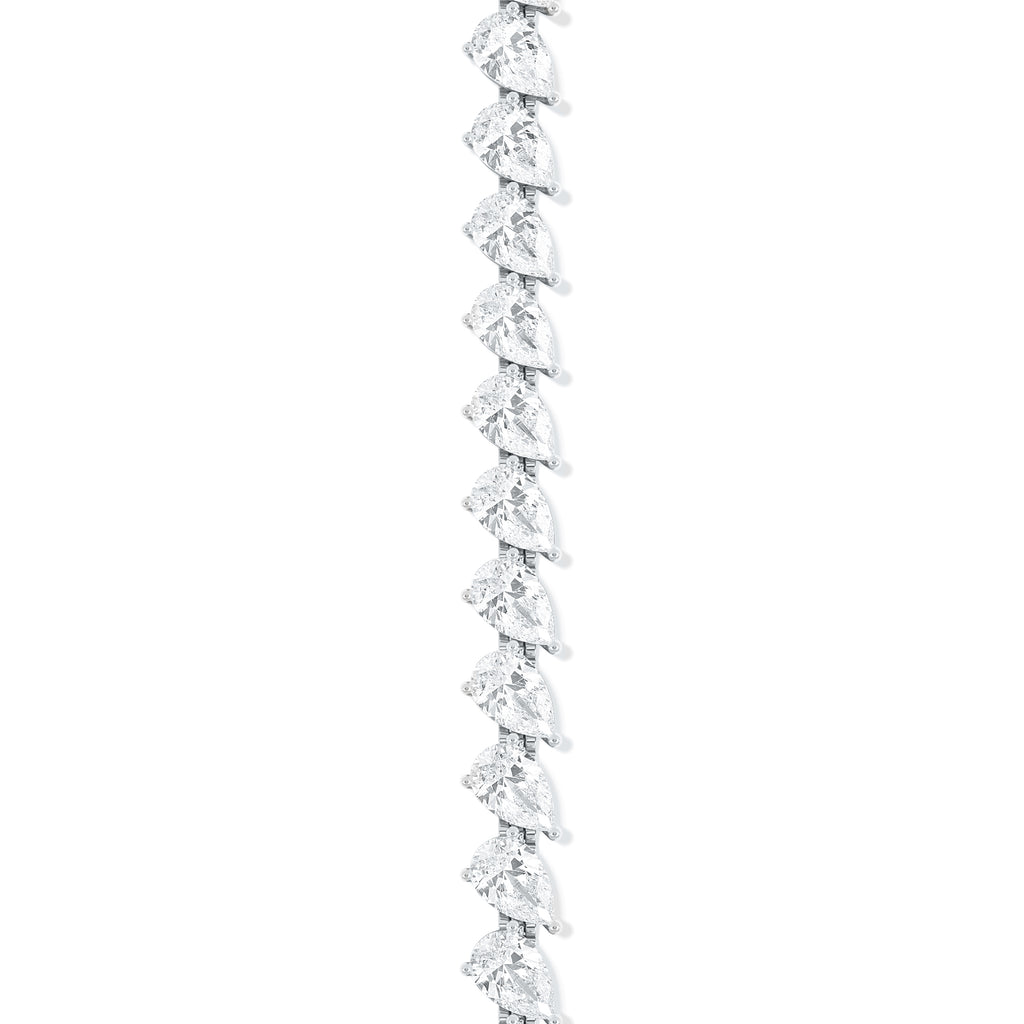 LUXE 8.00ct Lab Diamond Tennis Bracelet with IGI Certified Pear-Cut Diamonds in 18K White Gold