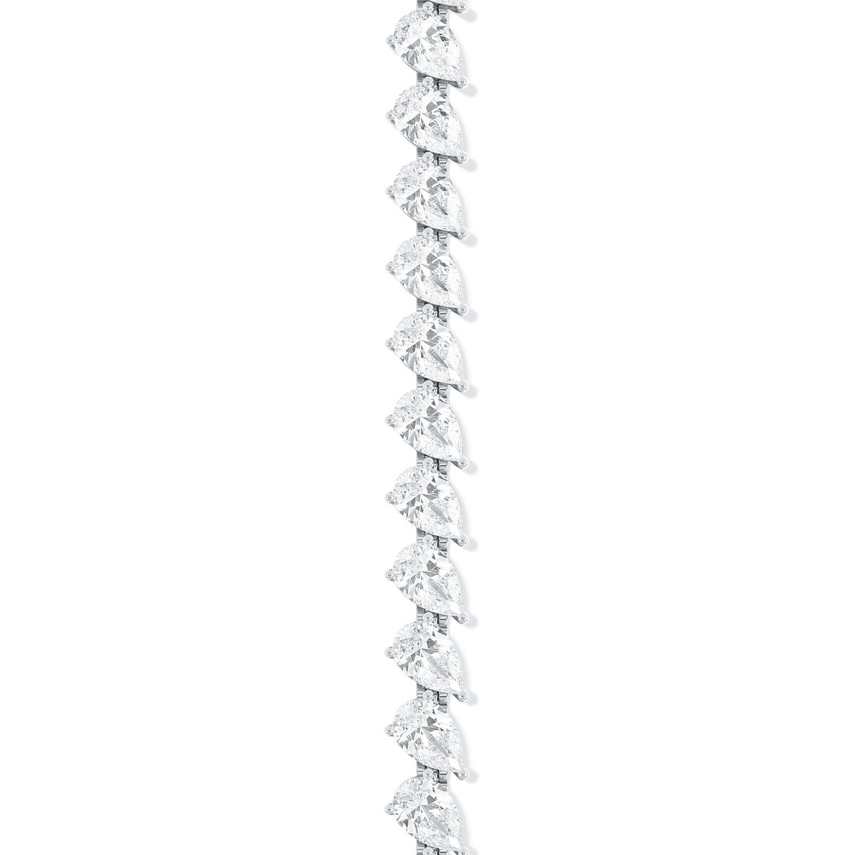 LUXE 8.00ct Lab Diamond Tennis Bracelet with IGI Certified Pear-Cut Diamonds in 18K White Gold