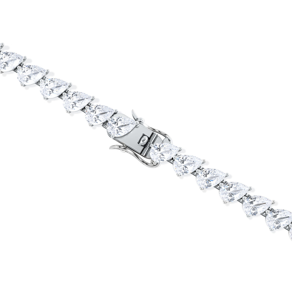 LUXE 8.00ct Lab Diamond Tennis Bracelet with IGI Certified Pear-Cut Diamonds in 18K White Gold