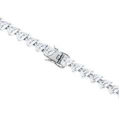 LUXE 8.00ct Lab Diamond Tennis Bracelet with IGI Certified Pear-Cut Diamonds in 18K White Gold