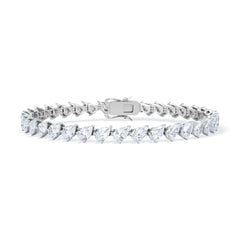 LUXE 8.00ct Lab Diamond Tennis Bracelet with IGI Certified Pear-Cut Diamonds in 18K White Gold