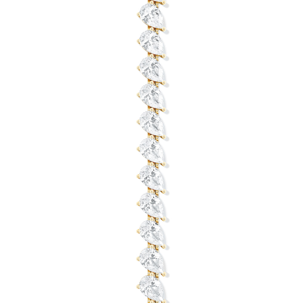 LUXE 8.00ct Lab Diamond Tennis Bracelet with IGI Certified Pear-Cut Diamonds in 18K Yellow Gold