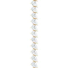 LUXE 8.00ct Lab Diamond Tennis Bracelet with IGI Certified Pear-Cut Diamonds in 18K Yellow Gold