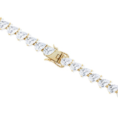 LUXE 8.00ct Lab Diamond Tennis Bracelet with IGI Certified Pear-Cut Diamonds in 18K Yellow Gold