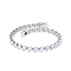LUXE 11.00ct Lab Diamond Tennis Bracelet with IGI Certified Pear-Cut Diamonds in 18K White Gold