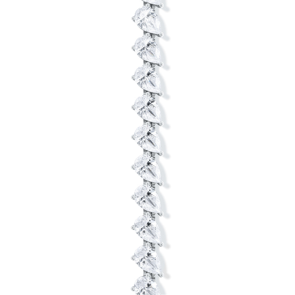 LUXE 11.00ct Lab Diamond Tennis Bracelet with IGI Certified Pear-Cut Diamonds in 18K White Gold