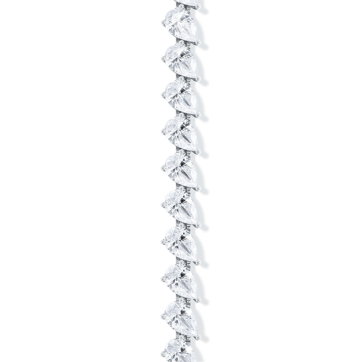 LUXE 11.00ct Lab Diamond Tennis Bracelet with IGI Certified Pear-Cut Diamonds in 18K White Gold