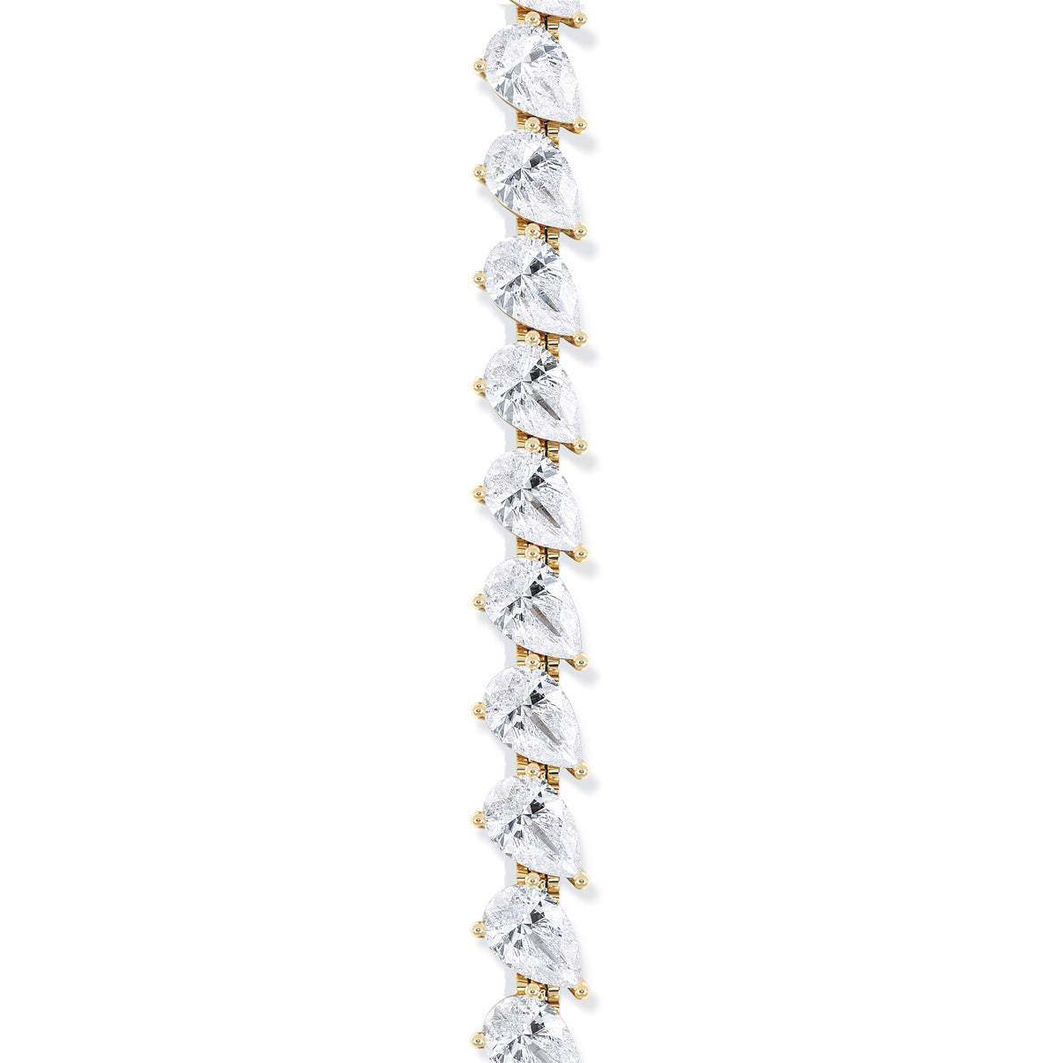 LUXE 11.00ct Lab Diamond Tennis Bracelet with IGI Certified Pear-Cut Diamonds in 18K Yellow Gold