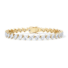 LUXE 11.00ct Lab Diamond Tennis Bracelet with IGI Certified Pear-Cut Diamonds in 18K Yellow Gold