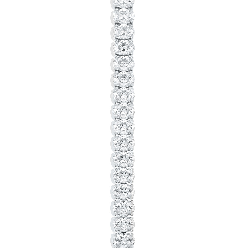 LUXE 10.00ct Lab Diamond Tennis Bracelet with IGI Certified Oval-Cut Diamonds in 18K White Gold
