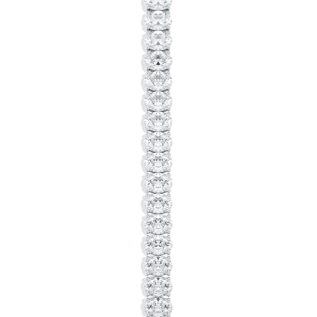 LUXE 10.00ct Lab Diamond Tennis Bracelet with IGI Certified Oval-Cut Diamonds in 18K White Gold