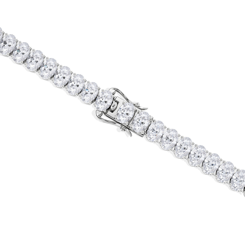 LUXE 10.00ct Lab Diamond Tennis Bracelet with IGI Certified Oval-Cut Diamonds in 18K White Gold