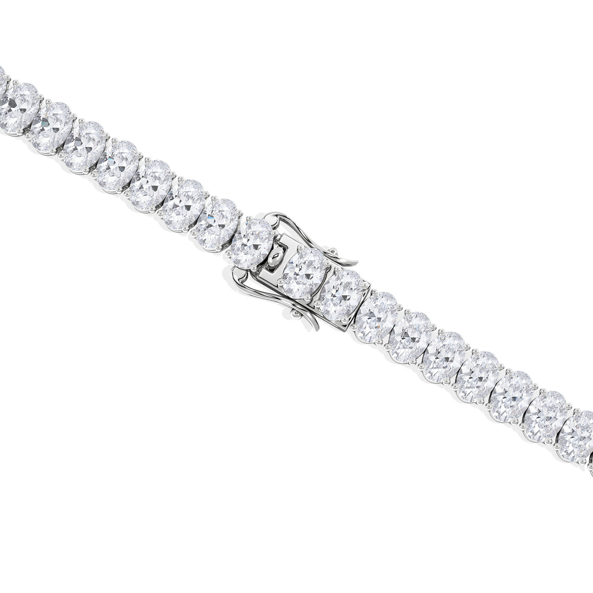 LUXE 10.00ct Lab Diamond Tennis Bracelet with IGI Certified Oval-Cut Diamonds in 18K White Gold