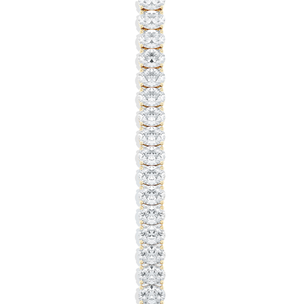 LUXE 10.00ct Lab Diamond Tennis Bracelet with IGI Certified Oval-Cut Diamonds in 18K Yellow Gold