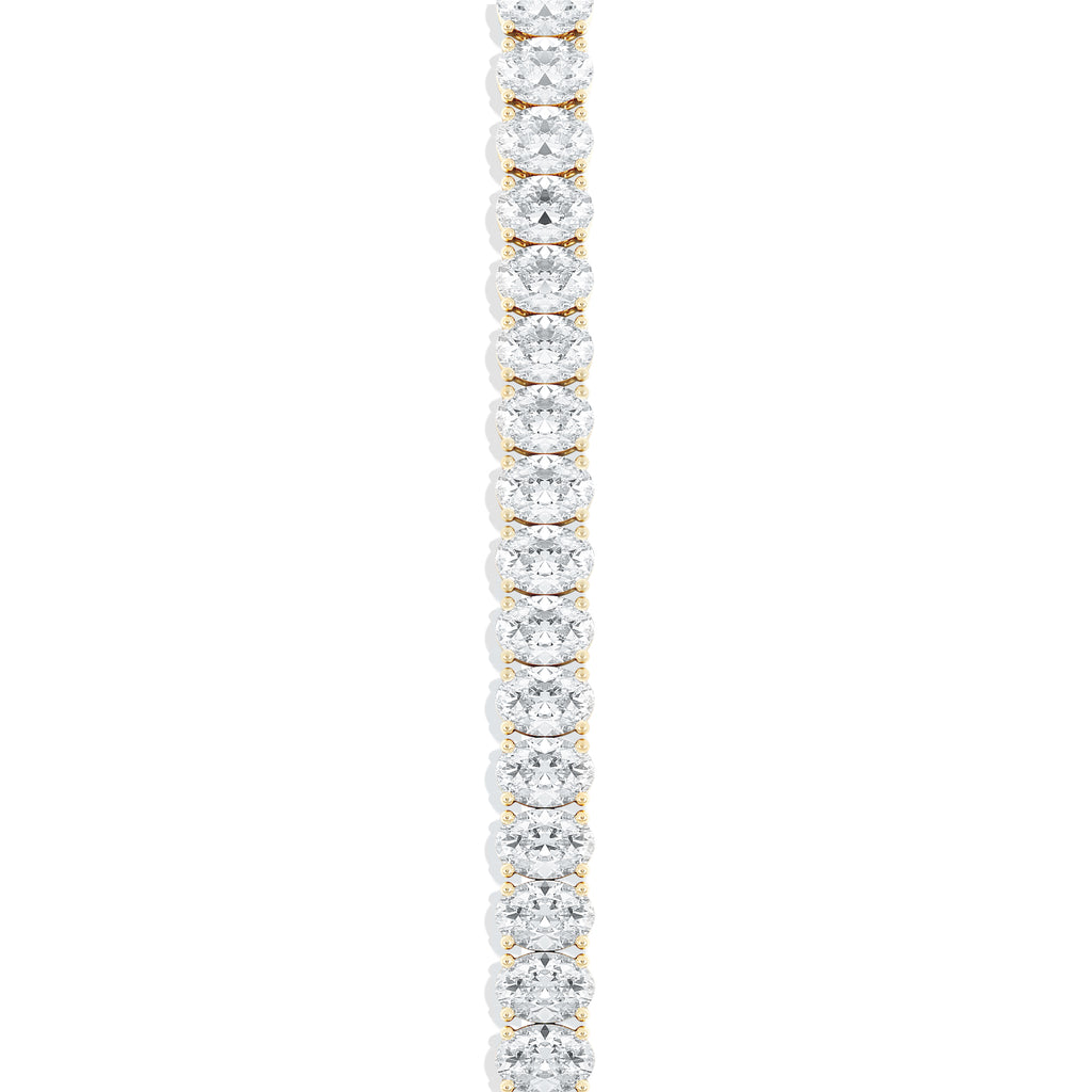 LUXE 10.00ct Lab Diamond Tennis Bracelet with IGI Certified Oval-Cut Diamonds in 18K Yellow Gold