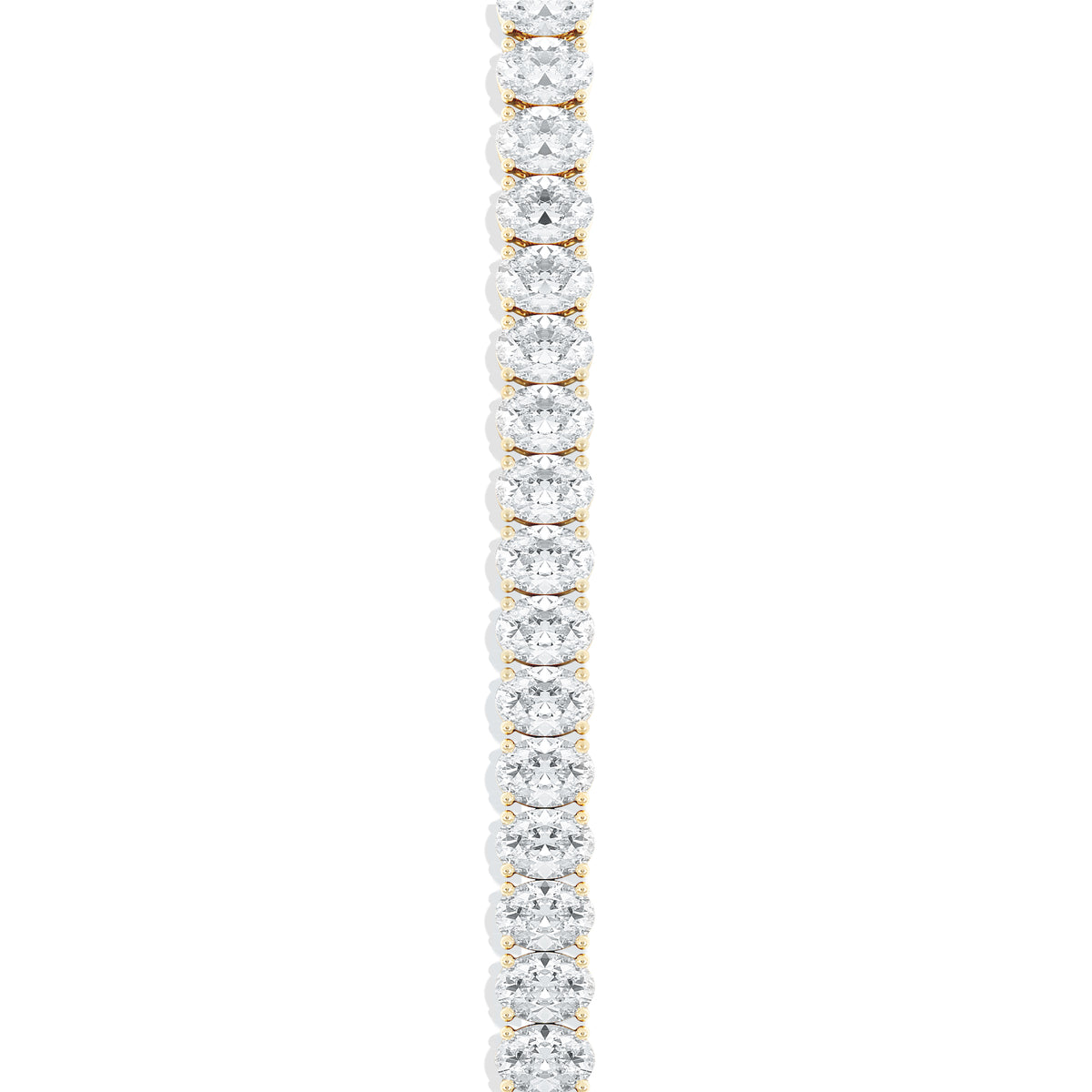 LUXE 10.00ct Lab Diamond Tennis Bracelet with IGI Certified Oval-Cut Diamonds in 18K Yellow Gold