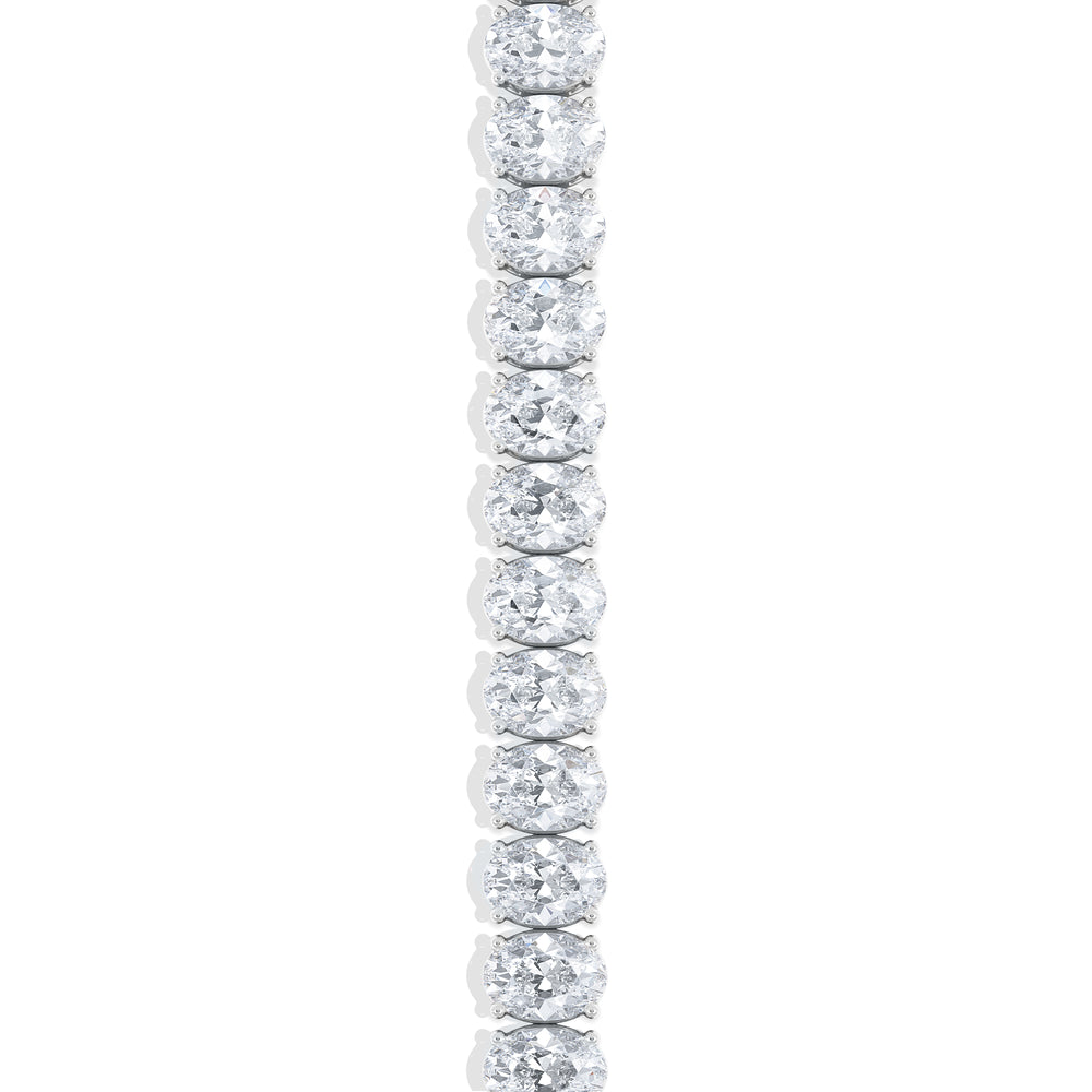 LUXE 15.00ct Lab Diamond Tennis Bracelet with IGI Certified Oval-Cut Diamonds in 18K White Gold