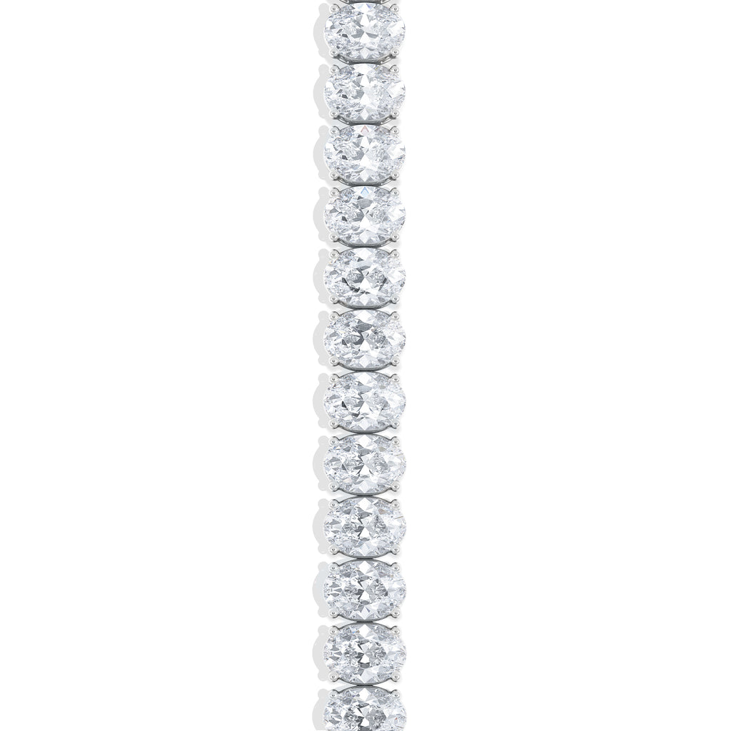 LUXE 15.00ct Lab Diamond Tennis Bracelet with IGI Certified Oval-Cut Diamonds in 18K White Gold
