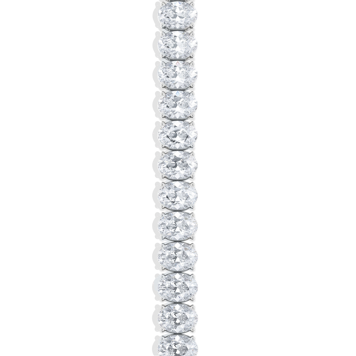 LUXE 15.00ct Lab Diamond Tennis Bracelet with IGI Certified Oval-Cut Diamonds in 18K White Gold