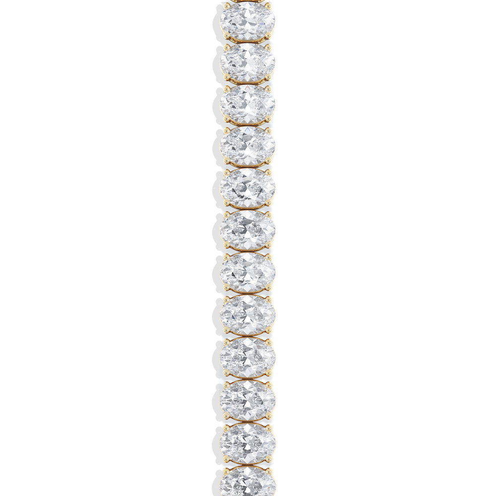 LUXE 15.00ct Lab Diamond Tennis Bracelet with IGI Certified Oval-Cut Diamonds in 18K Yellow Gold