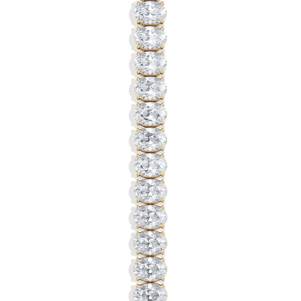 LUXE 15.00ct Lab Diamond Tennis Bracelet with IGI Certified Oval-Cut Diamonds in 18K Yellow Gold