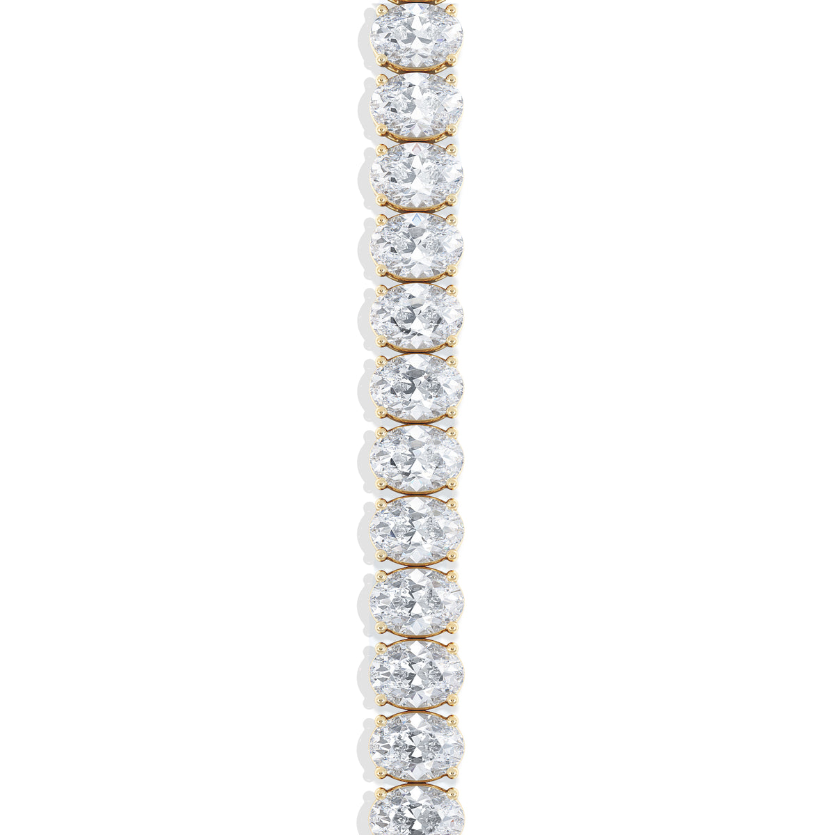 LUXE 15.00ct Lab Diamond Tennis Bracelet with IGI Certified Oval-Cut Diamonds in 18K Yellow Gold