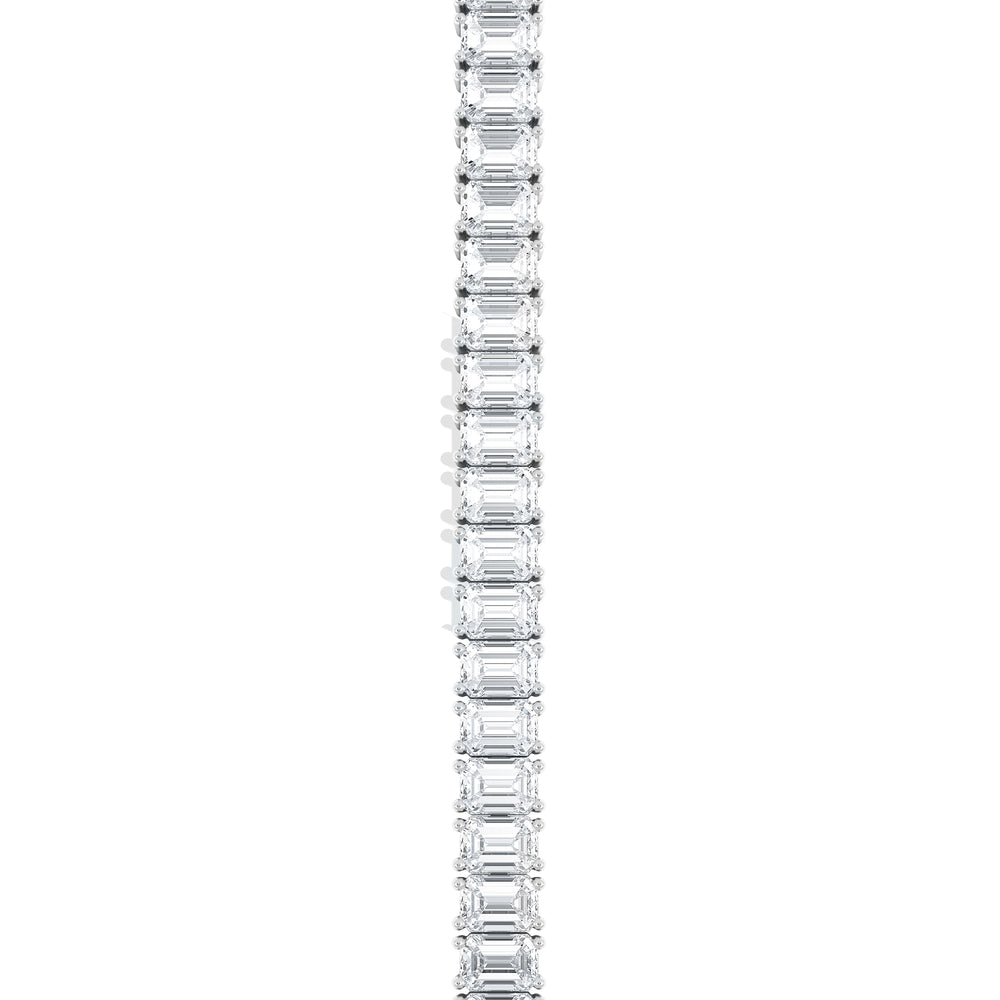 LUXE 12.00ct Lab Diamond Tennis Bracelet with IGI Certified Emerald-Cut Diamonds in 18K White Gold