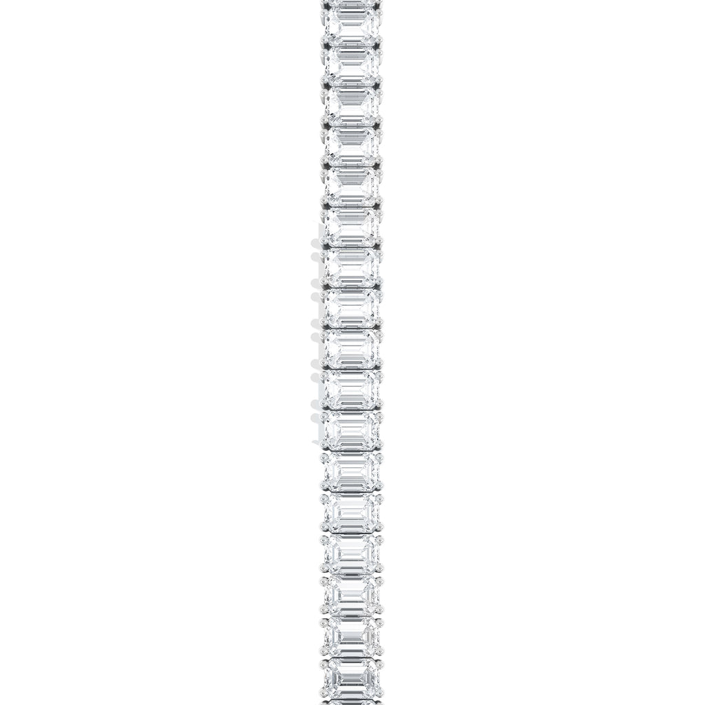 LUXE 12.00ct Lab Diamond Tennis Bracelet with IGI Certified Emerald-Cut Diamonds in 18K White Gold