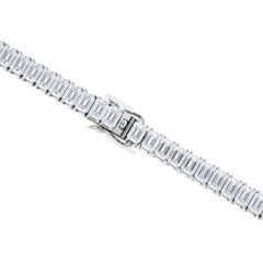 LUXE 12.00ct Lab Diamond Tennis Bracelet with IGI Certified Emerald-Cut Diamonds in 18K White Gold