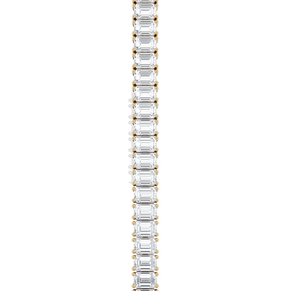 LUXE 12.00ct Lab Diamond Tennis Bracelet with IGI Certified Emerald-Cut Diamonds in 18K Yellow Gold
