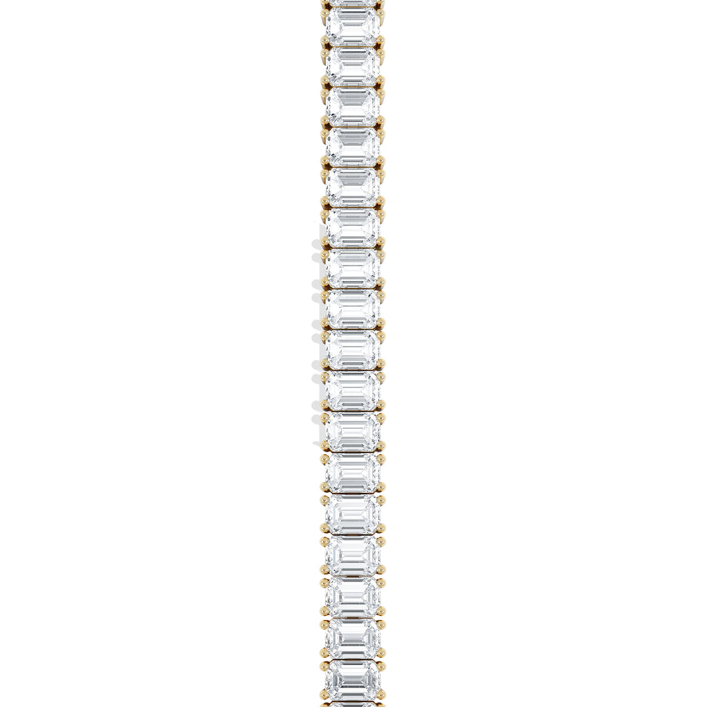 LUXE 12.00ct Lab Diamond Tennis Bracelet with IGI Certified Emerald-Cut Diamonds in 18K Yellow Gold