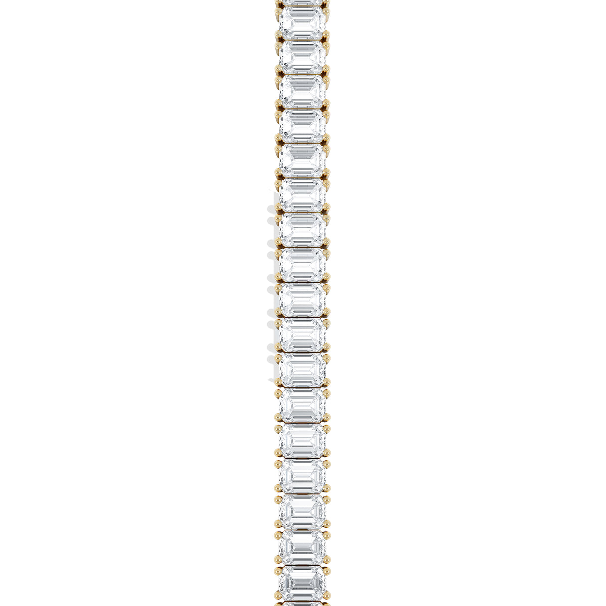 LUXE 12.00ct Lab Diamond Tennis Bracelet with IGI Certified Emerald-Cut Diamonds in 18K Yellow Gold
