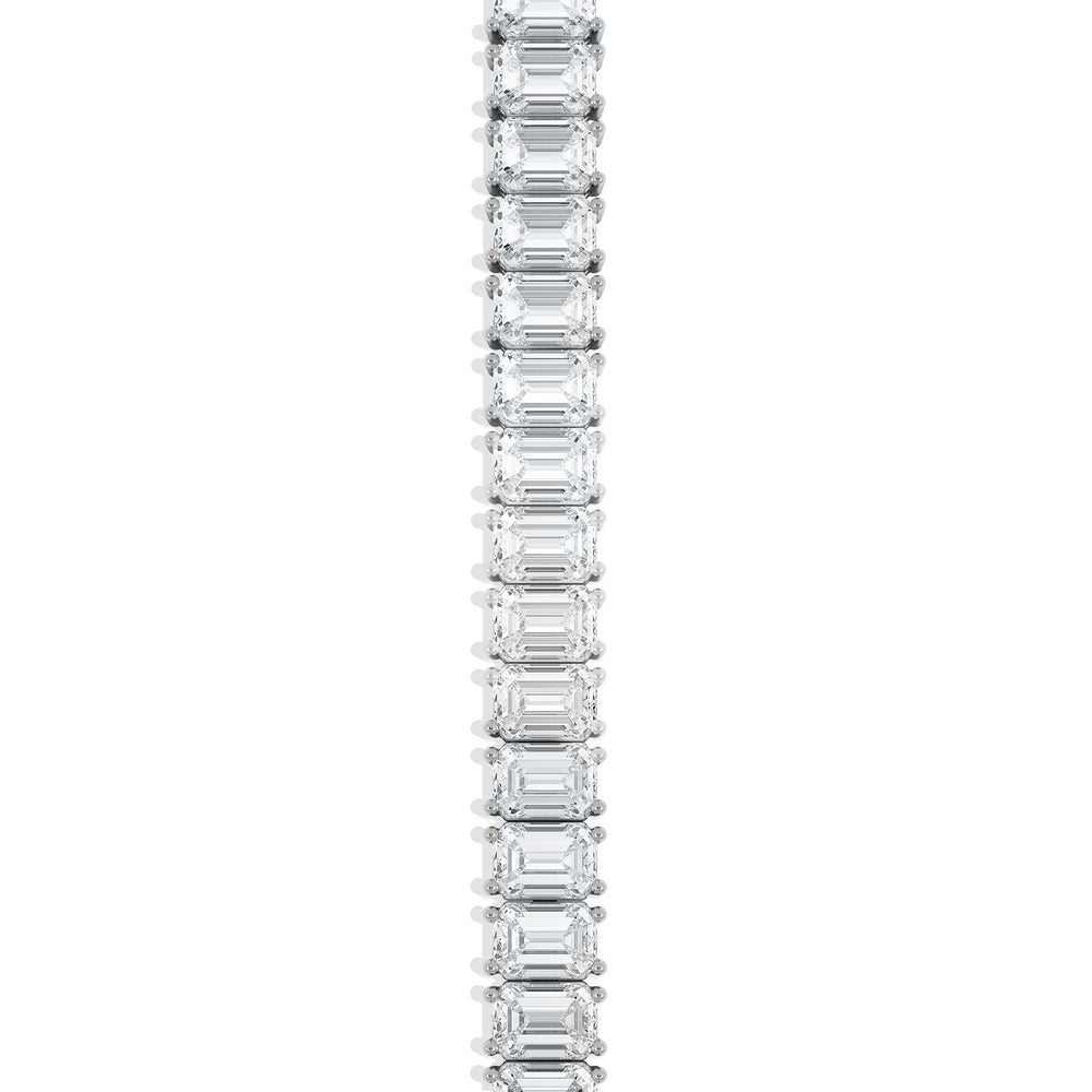LUXE 17.00ct Lab Diamond Tennis Bracelet with IGI Certified Emerald-Cut Diamonds in 18K White Gold