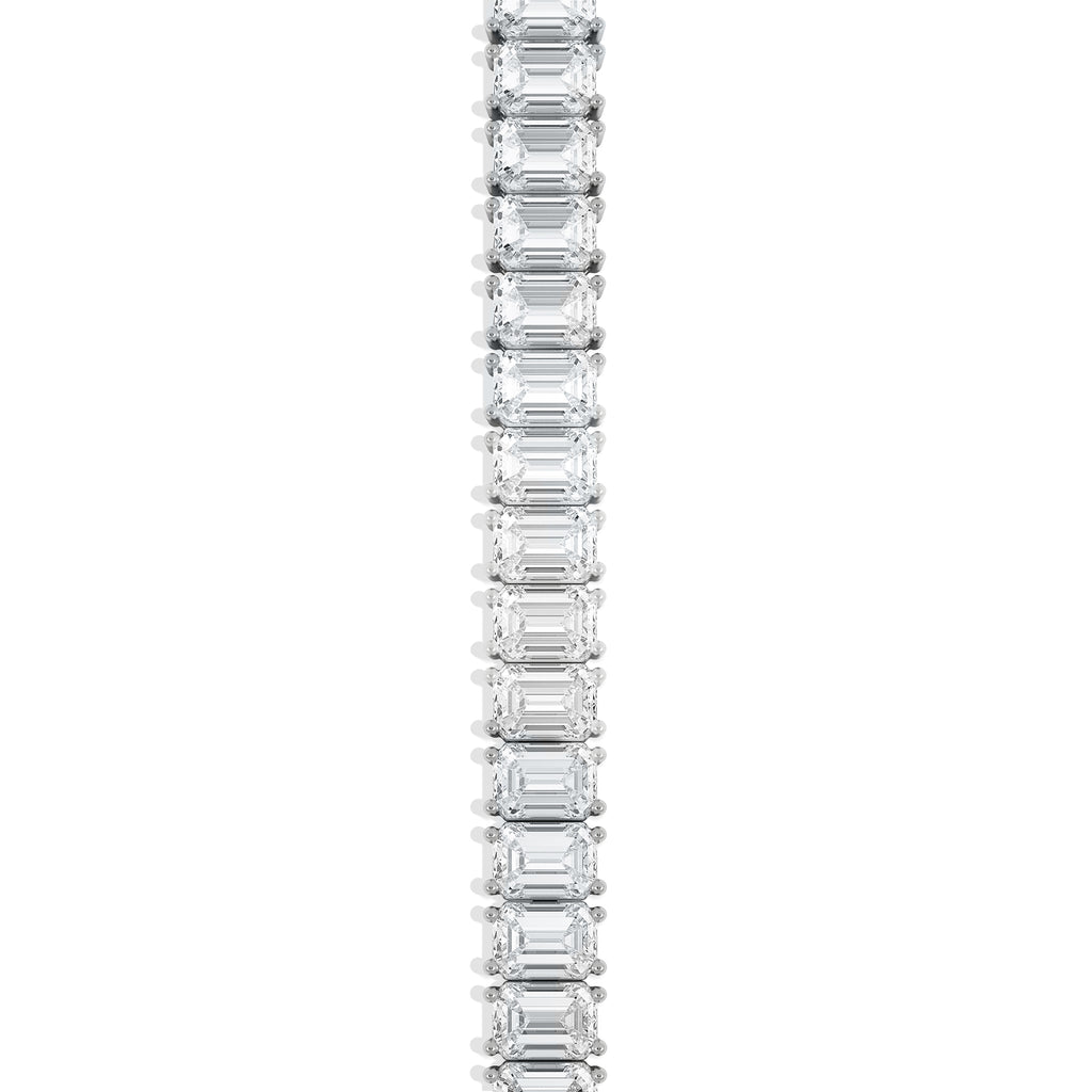 LUXE 17.00ct Lab Diamond Tennis Bracelet with IGI Certified Emerald-Cut Diamonds in 18K White Gold