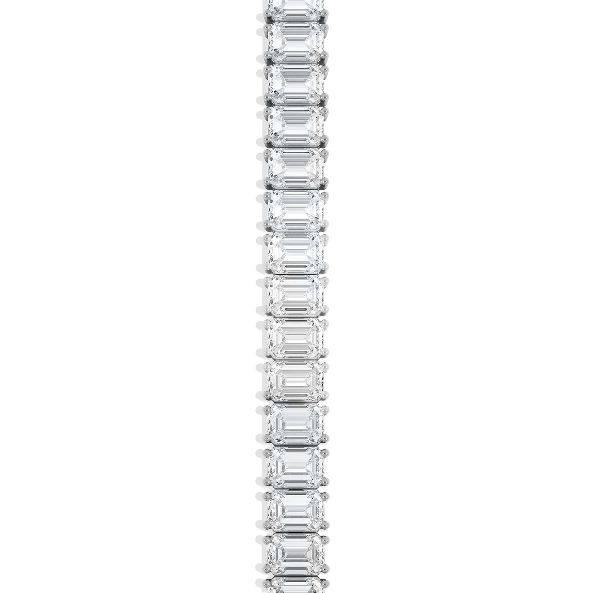 LUXE 17.00ct Lab Diamond Tennis Bracelet with IGI Certified Emerald-Cut Diamonds in 18K White Gold