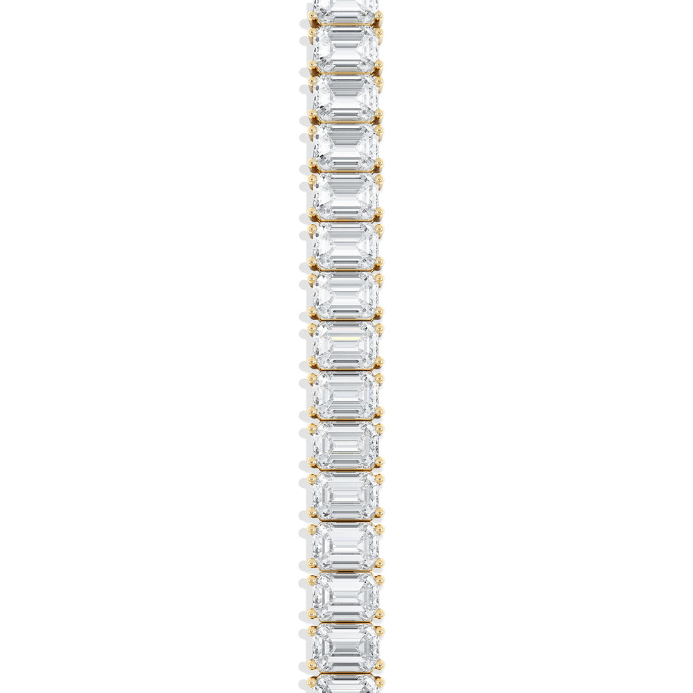 LUXE 17.00ct Lab Diamond Tennis Bracelet with IGI Certified Emerald-Cut Diamonds in 18K Yellow Gold