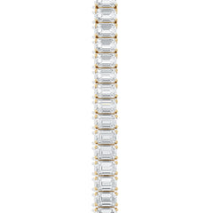 LUXE 17.00ct Lab Diamond Tennis Bracelet with IGI Certified Emerald-Cut Diamonds in 18K Yellow Gold