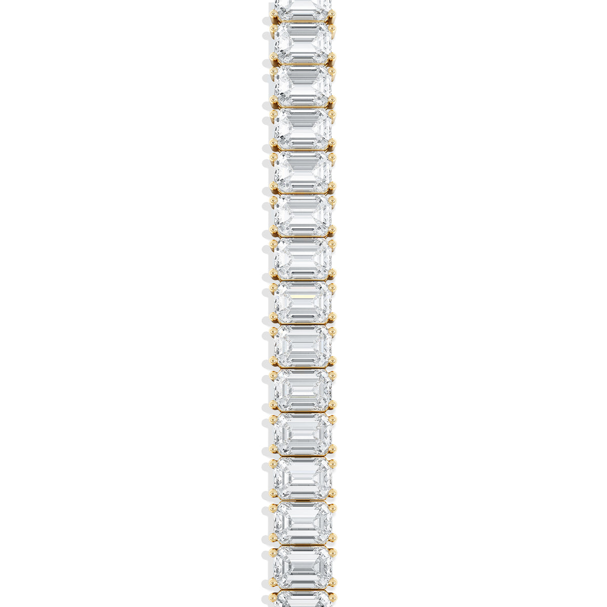 LUXE 17.00ct Lab Diamond Tennis Bracelet with IGI Certified Emerald-Cut Diamonds in 18K Yellow Gold