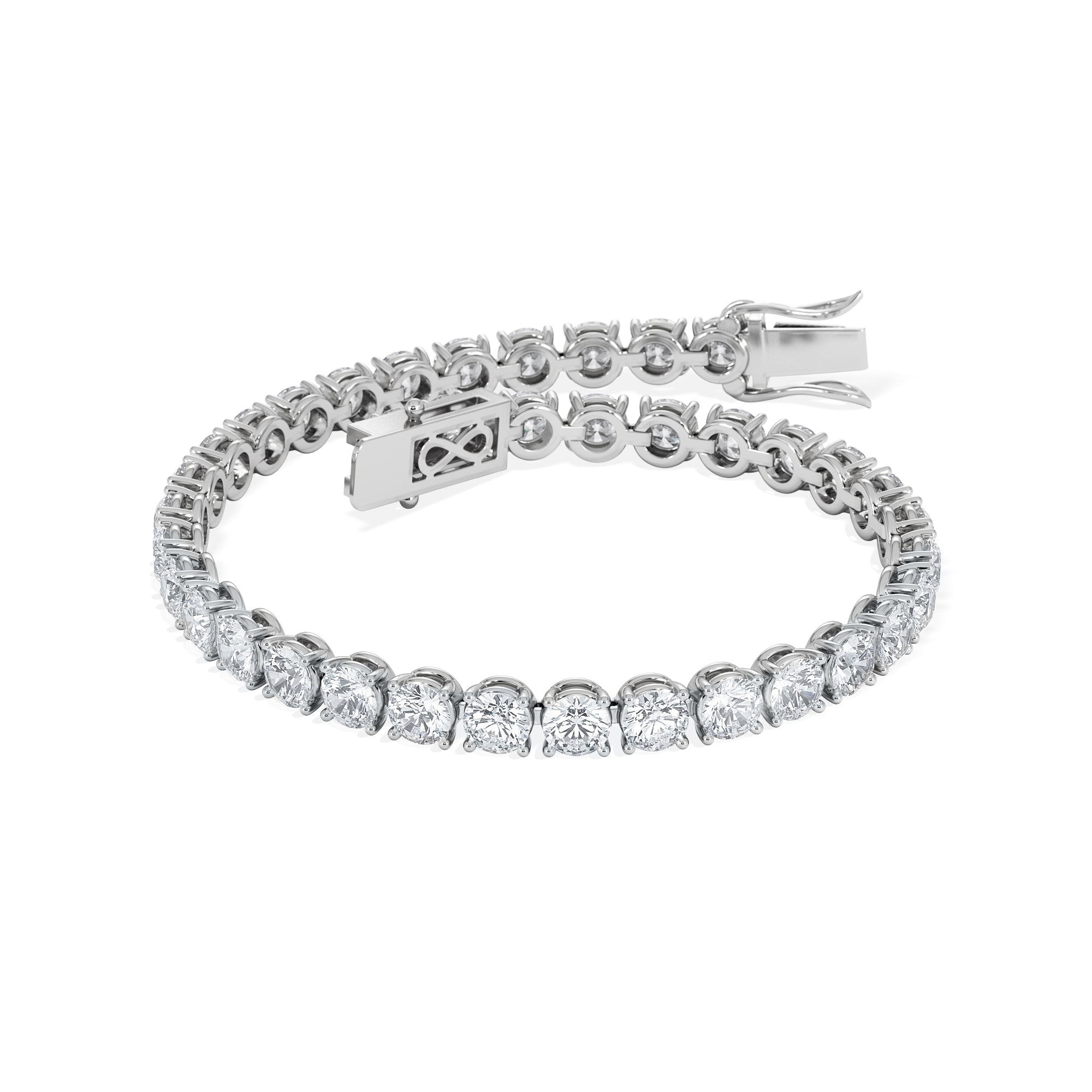 LUXE 12.00ct Lab Diamond Tennis Bracelet with IGI Certified Brilliant-Cut Diamonds in 18K White Gold