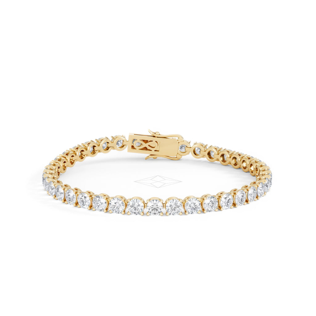 LUXE 12.00ct Lab Diamond Tennis Bracelet with IGI Certified Brilliant-Cut Diamonds in 18K Yellow Gold