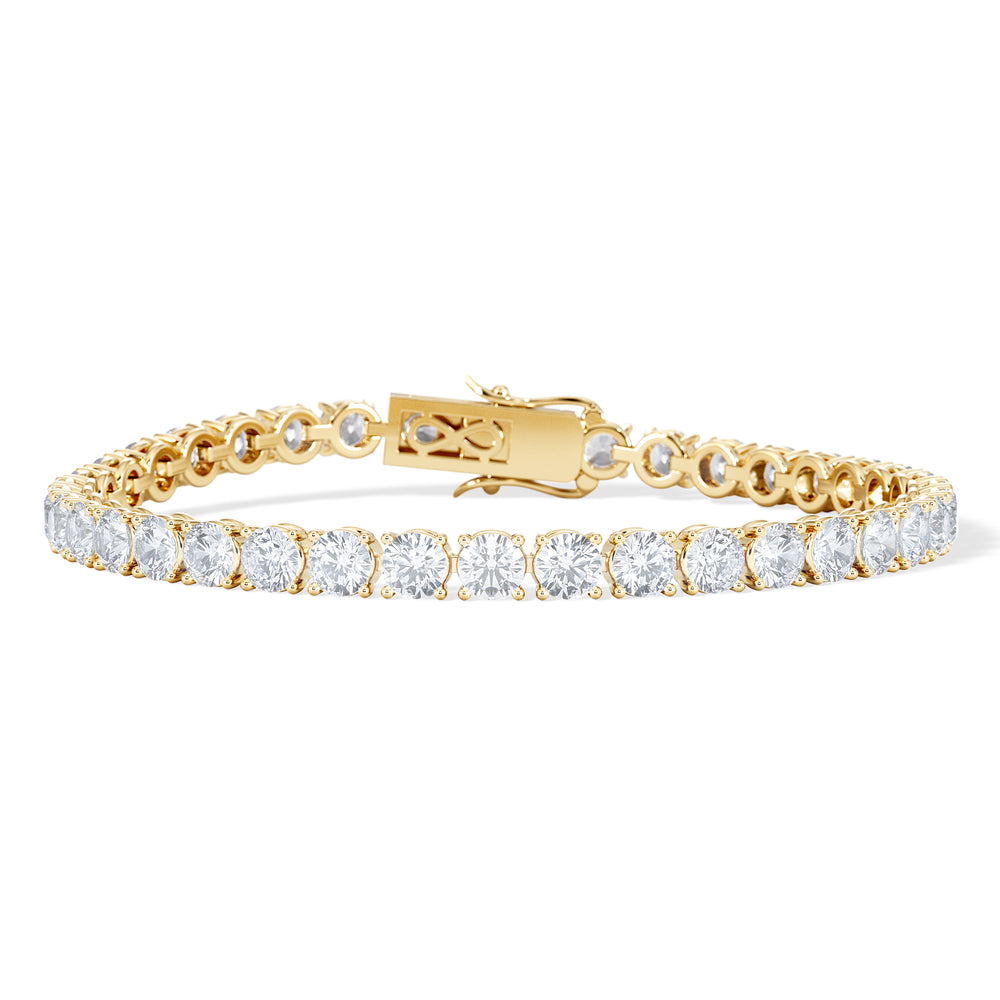 LUXE 12.00ct Lab Diamond Tennis Bracelet with IGI Certified Brilliant-Cut Diamonds in 18K Yellow Gold