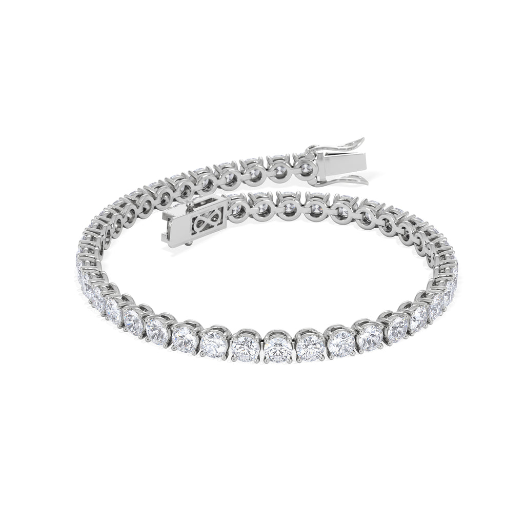 LUXE 19.00ct Lab Diamond Tennis Bracelet with IGI Certified Brilliant-Cut Diamonds in 18K White Gold