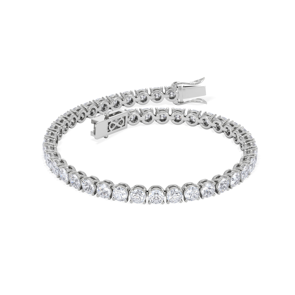 LUXE 19.00ct Lab Diamond Tennis Bracelet with IGI Certified Brilliant-Cut Diamonds in 18K White Gold